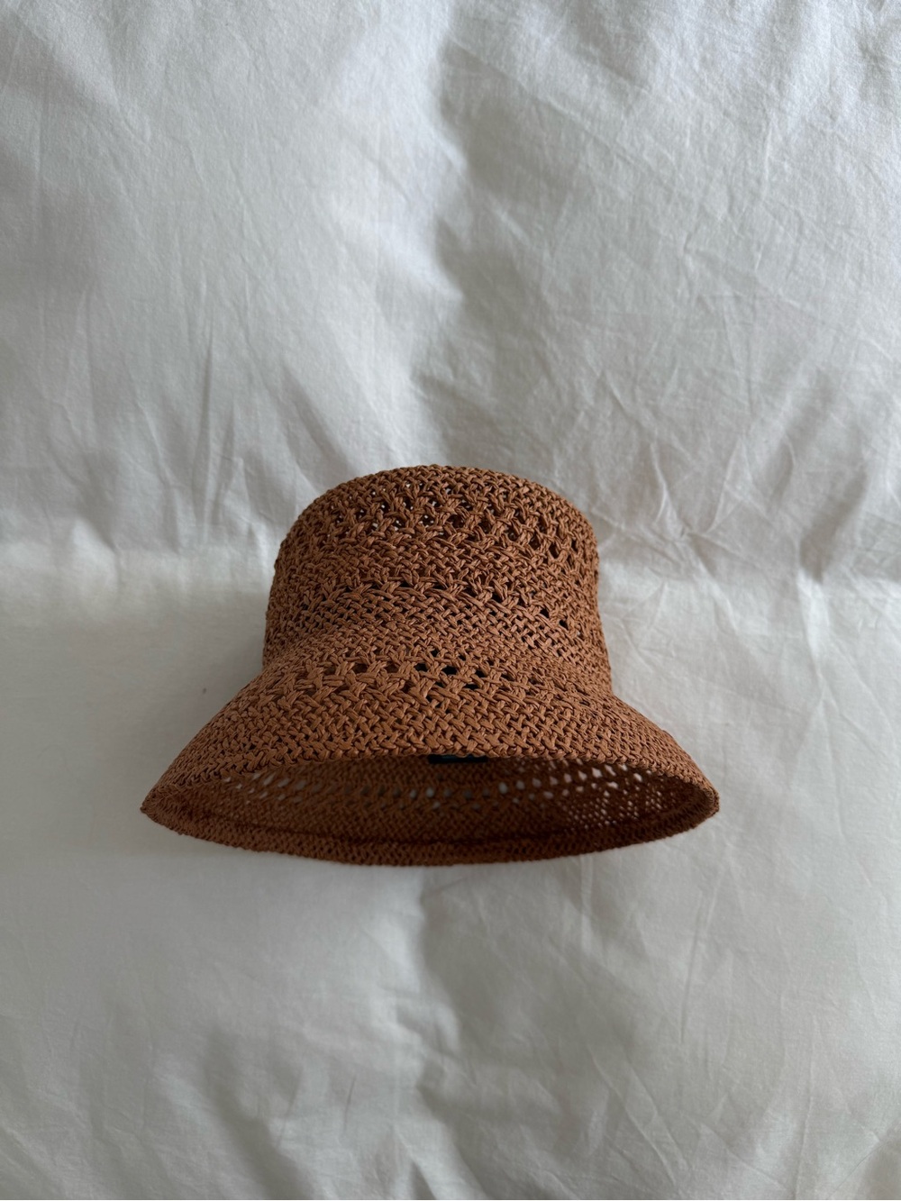 H&M Crochet Bucket Hat in Warm Brown